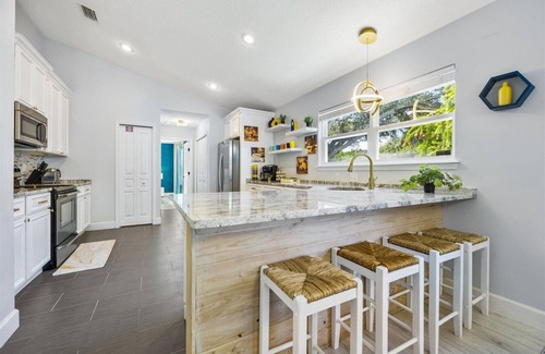 Vilano Beach Villa | 2 min walk to Beach, 2 King BR, Private Deck, Hot Tub, Grill & Fire Pit, Pets OK