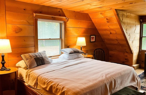 East Burke House | 3-story home with Burke Mountain views, deck, grill, wood stove-Dogs welcome