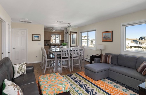 Seaside Heights Villa | 40'feet private Waterfront Upscale entire XL 2ndFL 2/3 bedroom 2.5 bath Jacuzzi