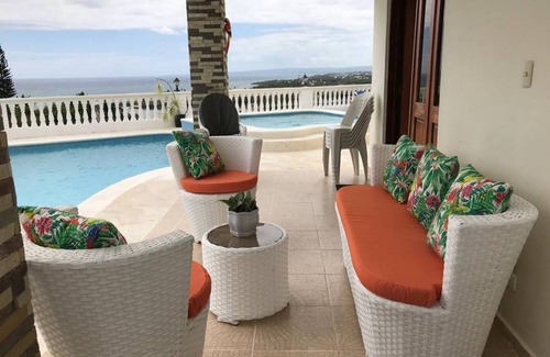 Cofresi Villa | 7BD panoramic hilltop villa with sea views, infinity pool, cable TV/internet/AC