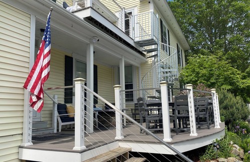 Waldoboro Apartment | 7BR Hilltop Retreat w/2 Kitchens, Fire Pits, Decks & Room for Everyone