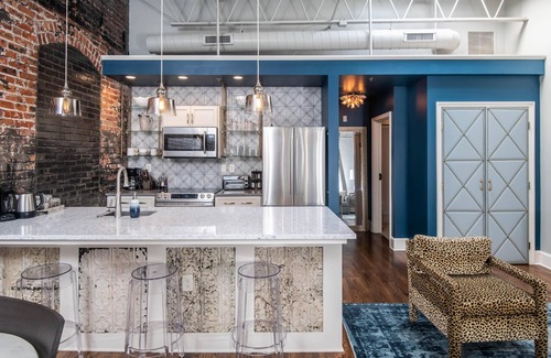 Downtown Asheville Apartment | 80 LEX 203 Eclectic Industrial Apt Free Parking