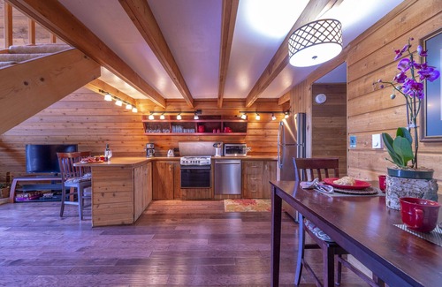 South Forty Cabin | A-Frame Cabin On The Blue River, Big Deck, Fishing, Easy Drive to Town