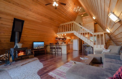 South Forty Cabin | A-Frame Cabin On The Blue River, Big Deck, Fishing, Easy Drive to Town