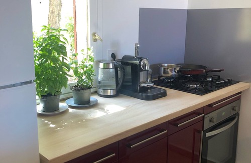 Marine de Saint Ambroggio Apartment | Air-conditioned terraced minivilla, terrace and garden, sea view