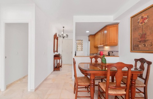 Islantilla Apartment | Apartment 'Las Arenas' with Shared Pool, Private Terrace and Wi-Fi