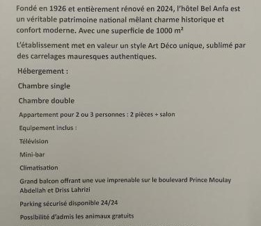 Casablanca City Center Hotel | Appart-Hôtel BEL ANFA