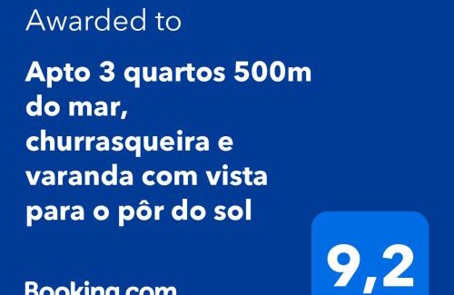 Ubatuba Apartment | Apto 3 quartos 500m do mar, churrasqueira e varanda com vista para o pôr do sol