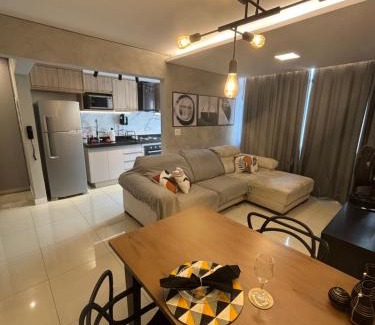 Sao Vicente Apartment | Apto aconchegante vista mar , tv, wifi e ar - Praia São Vicente