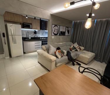 Sao Vicente Apartment | Apto aconchegante vista mar , tv, wifi e ar - Praia São Vicente