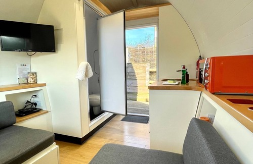 Brightlingsea Cabin | Armadilla 2 at Lee Wick Farm - cozy glamping for 2 adults with optional hot tub
