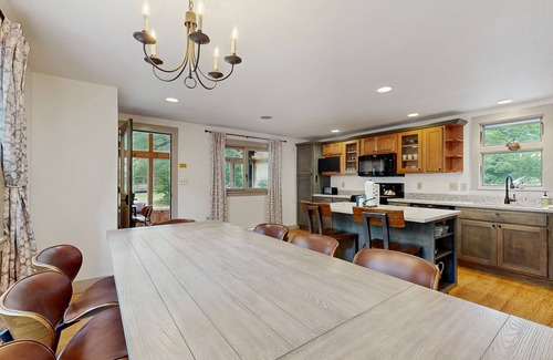 Sunday River Area Ski Chalet | Awesome mountain chalet with a hot tub, fire pit, and room for the whole family