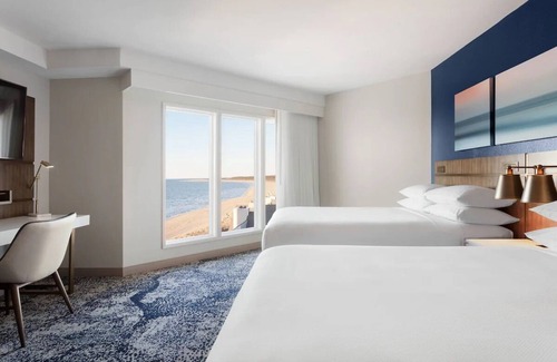 Northeast Virginia Beach Hotel | Bayview Escape! Family Suite Steps to Private Beach, Pool, Gym, & Onsite Dining!