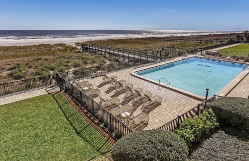 Fernandina Beach Condo | Beach Condo Private Patio with a Great View of the Atlantic Ocean by RedAwning