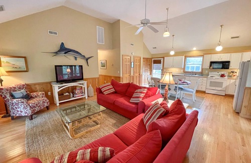 Ocracoke House | Beach Therapy: Dog friendly, spacious interior and screened porches.