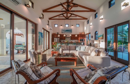Playa Langosta House | BEACHFRONT 5BR Luxury Villa "Carolina Del Mar", Memorable Sunset Views.