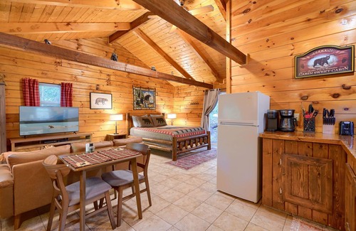 South Bloomingville Cabin | Bearadise Cove: Pet friendly + private couples cabin w/hot tub in Hocking Hills
