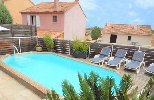 Biguglia House | Beautiful house with swimming pool terraces garden air conditioning wifi 10' from the sea