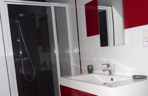 Langueux House | bedroom with separate entrance, private shower room and wc, MW and refrigerator