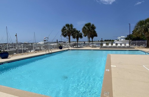 Morehead City Boat Rental | Boat with all the amenities: pool, hot tub, gym, beach, & wild horses