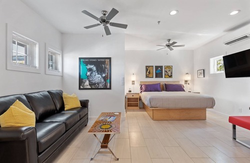 Folly Beach Hotel | Boutique Hotel Folly Room 5: King Deluxe Studio - cozy porch views of the Folly River ADA