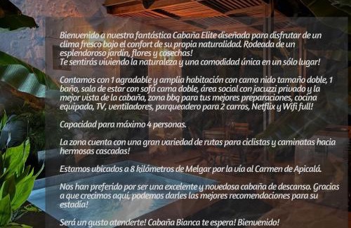 Melgar House | Cabaña Bianca Elite con jacuzzi privado!