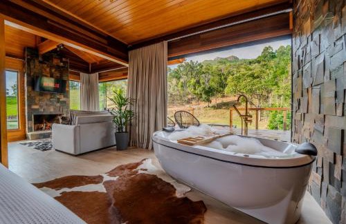 Bom Retiro Ski Chalet | Cabana na Serra - Hidro, Lareira e Privacidade