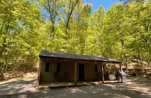 Eddyville Cottage | Cabin In The Woods (Sleeps 1-6) - Secluded cabin: 1BR (2Q), 1BA (shower), LR, kitchen, patio, fire pit.
