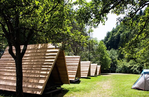 Ljubno RV Rental | Camp NaturPlac - Stay in the wooden tent at the alpine river Savinja