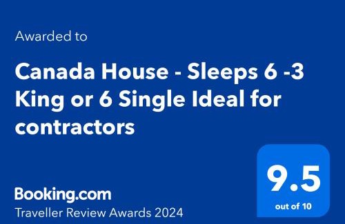 Warrington House | Canada House - Sleeps 6 -3 King or 6 Single Ideal for contractors