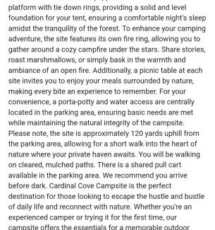 Logan Other | Cardinal Cove Campsite at Hocking Vacations - Tent not included