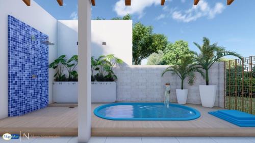 Barra Mar House | Casasveraneio casa top com 3 suítes com ar condicionado a 100 m da Praia - Barra de São Miguel, 7 minutos do gunga e 3 da praia bonita e conchas ! Área gourmet particular com churrasqueira , chuveirão !condomínio com muito verde,piscina de 10m!