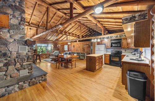 Town of Milo House | Cedar Lane Cabin: Authentic log cabin in wooded setting overlooking rural farmland