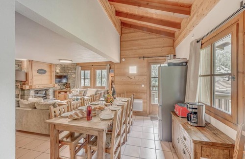 Les Brevieres Ski Chalet | Chalet, 200m from shops, view mountain, terrace, balcony, fireplace or stove, tv, ski locker, 108m²