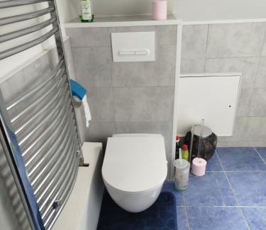 Cluses House | Chambre bleue dans maison avec parking