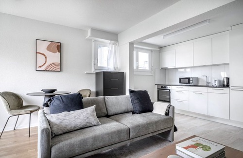Altstetten Apartment | Chic Altstetten 1.5 Room w/Storage & W/D, nr Local Market, by Blueground