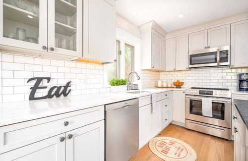 North Conway Villa | Colorful Oasis: Modern, Water View, Family-Friendly