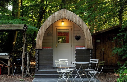 Plastow Green RV Rental | Cosy Daisy Glamping pod in secluded woodland setting