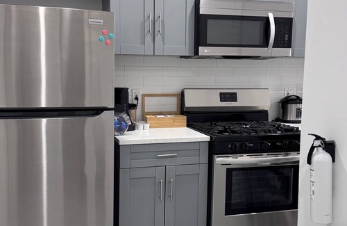 West New York Apartment | Cozy bedroom with attached bathroom 15 ms Manhattan.