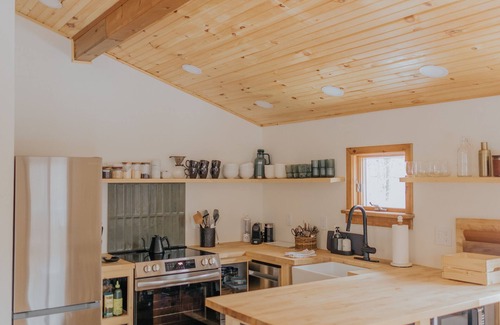 Arkville Ski Chalet | Cozy & Modern Catskills Cabin on 4 Acres with Wood Fired Hot Tub and Firepit