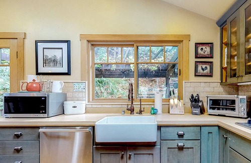 Duncans Mills House | Craftsman Gem with Hot Tub, Sauna, Lush Gardens & Decks Lovely River Views