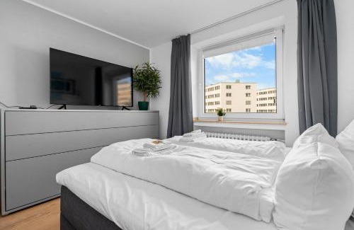 Duissern Apartment | Design Luxus, Vollausstattung, 2 min Hbf Duisburg, beste Betten, 2 55" TV, Netflix, W24