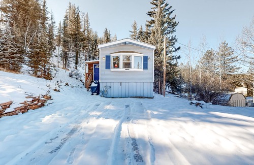 Florissant House | Dog-friendly rustic cabin with a wood-burning fireplace, porch, and washer/dryer