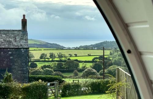 Widegates House | Dreckly cabin - Lydcott Glamping with Cornish sea views