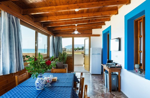 Kavros House | Effie Beach Front Apartment. Spectacular sea view and direct beach access