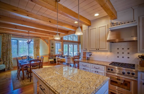 Mill Spring Cabin | Elegant Mountain Escape: 3BR with Fireplace & Views