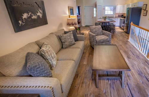 Forest Lake Heights House | Enjoy Winter Sunsets & Mtn. Views from Deck & Private Dock, Cozy firepit, & Cove