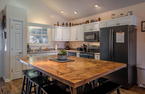 Forest Lake Heights House | Enjoy Winter Sunsets & Mtn. Views from Deck & Private Dock, Cozy firepit, & Cove