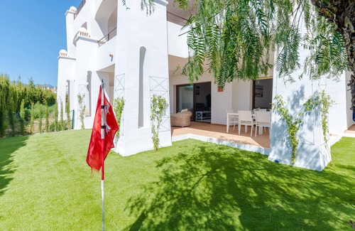 Casares Apartment | Family-friendly Villa-Style 3 Bedroom Apt with Putting Green & Private Garden.