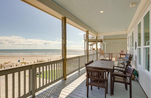 Spanish Grant House | Galveston Home with Outdoor Shower Steps to Beach!